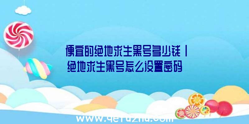 「便宜的绝地求生黑号多少钱」|绝地求生黑号怎么设置密码